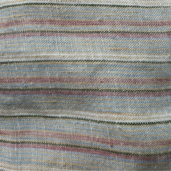 Vintage FLAX by Jeanne Englehart 70s cream striped linen long sleeve maxi dress - Picture 12 of 15